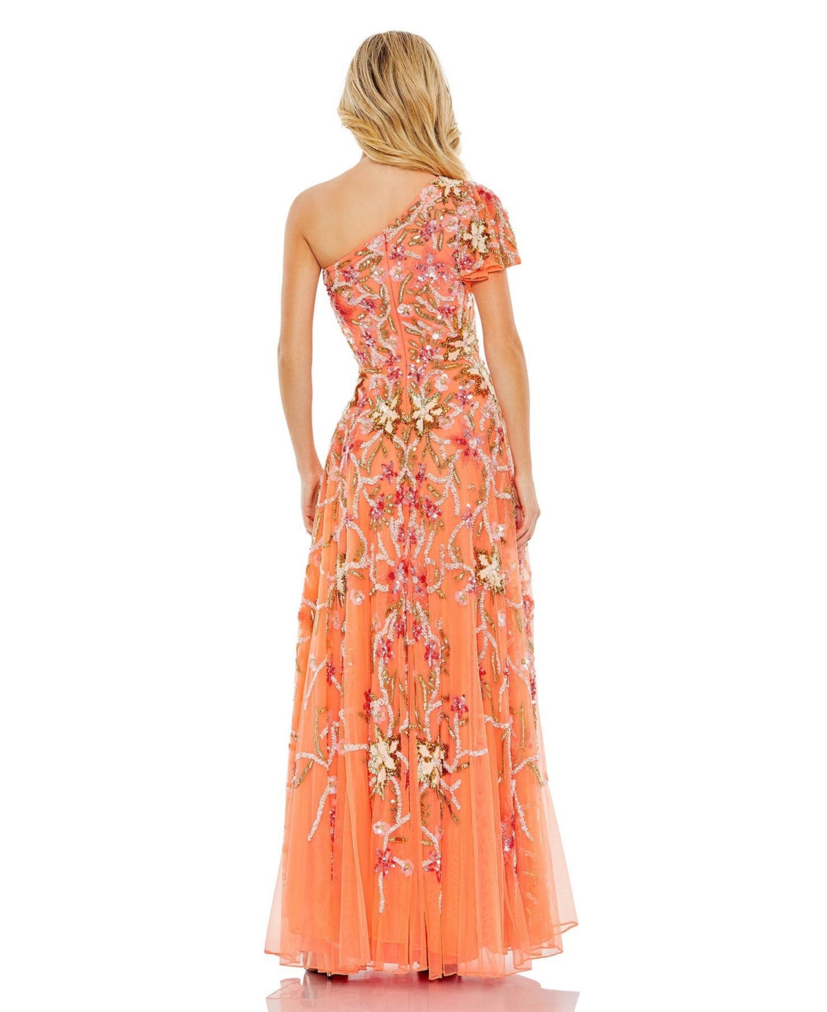 Women's One Shoulder Embellished A-Line Gown
