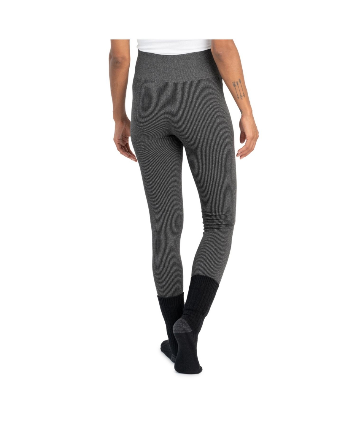 Muk Luks Women's Fleece Lined Legging and Sock Set -ebony