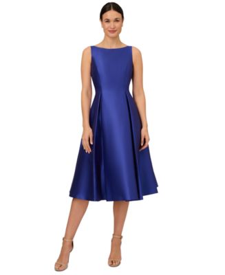 Adrianna Papell Boat-Neck A-Line Dress - Macy's