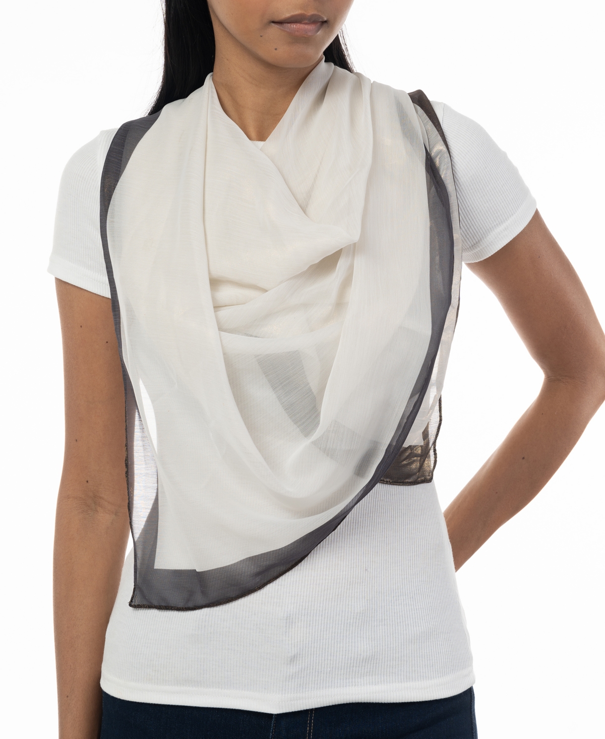 I.n.c. International Concepts Women's Oversized Metallic Square Scarf, Created for Macy's