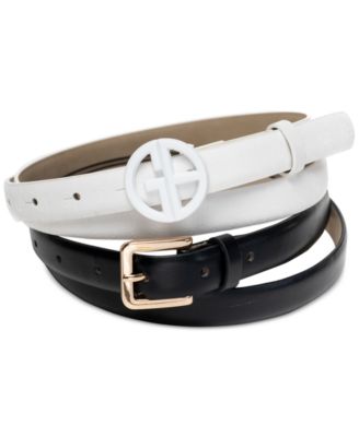 Giani Bernini - Women's 2-Pc. Monochromatic Faux-Leather Belt Set