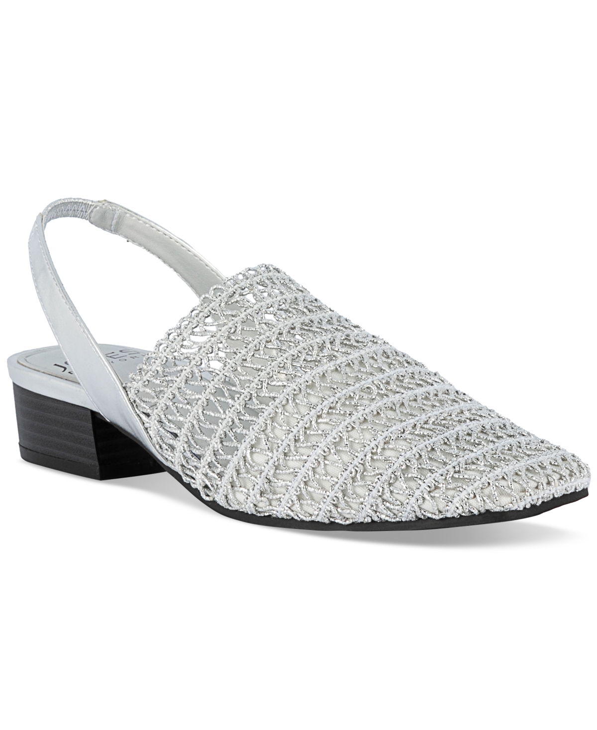 Jones New York Women's Carolton Embroidered Slingback Flats In Silver