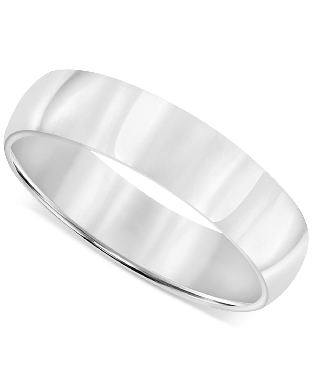 Men's Polished Wedding Band in 18k Gold-Plated(Also in Sterling Silver) - Sterling Silver