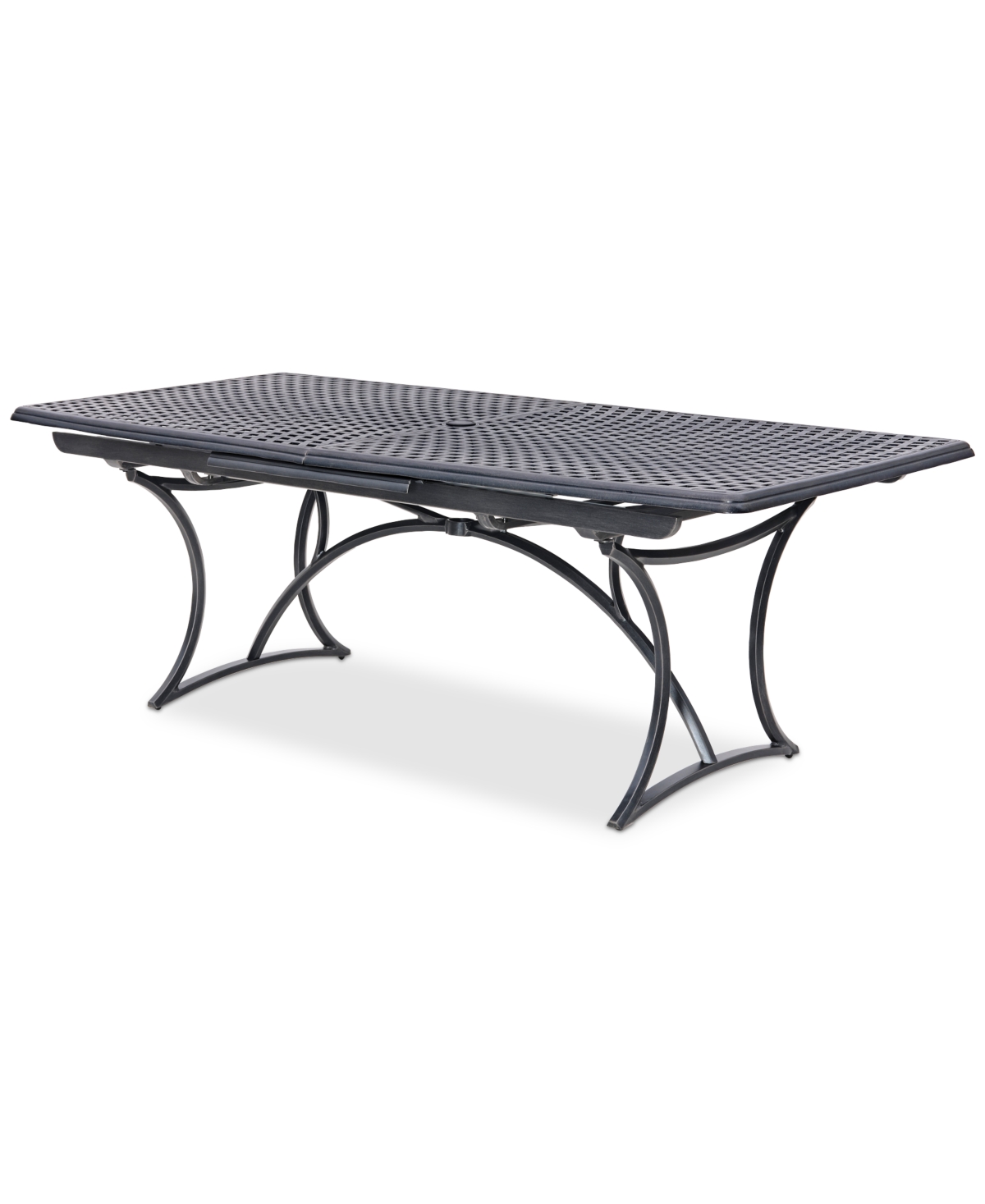 Agio Wythburn Mix And Match 110"x 42" Cast Aluminum Outdoor Extension Dining Table In Pewter Finish
