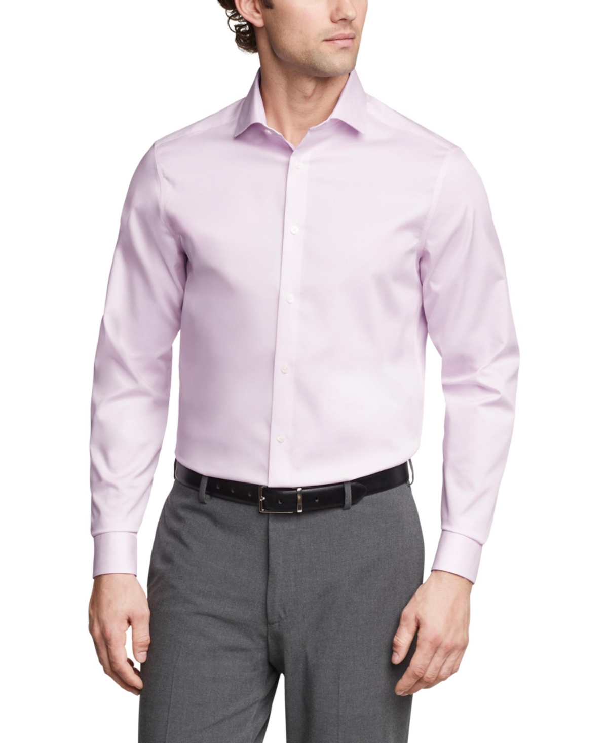 Men's Steel Plus Regular Fit Modern Pin Cord Dress Shirt - Lilac