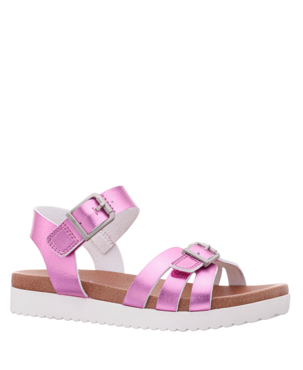 Shop Nina Big Girls Lacey Season Fastening Strap Sandals In Dark Pink