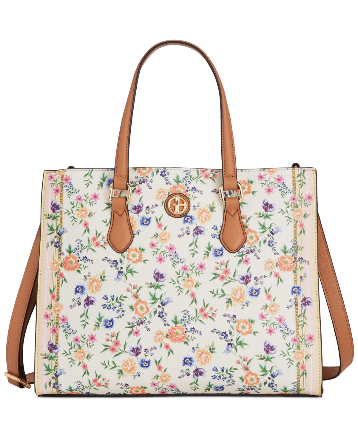 Saffiano Pastel Floral Medium Book Tote, Created for Macy's - Floral Multi
