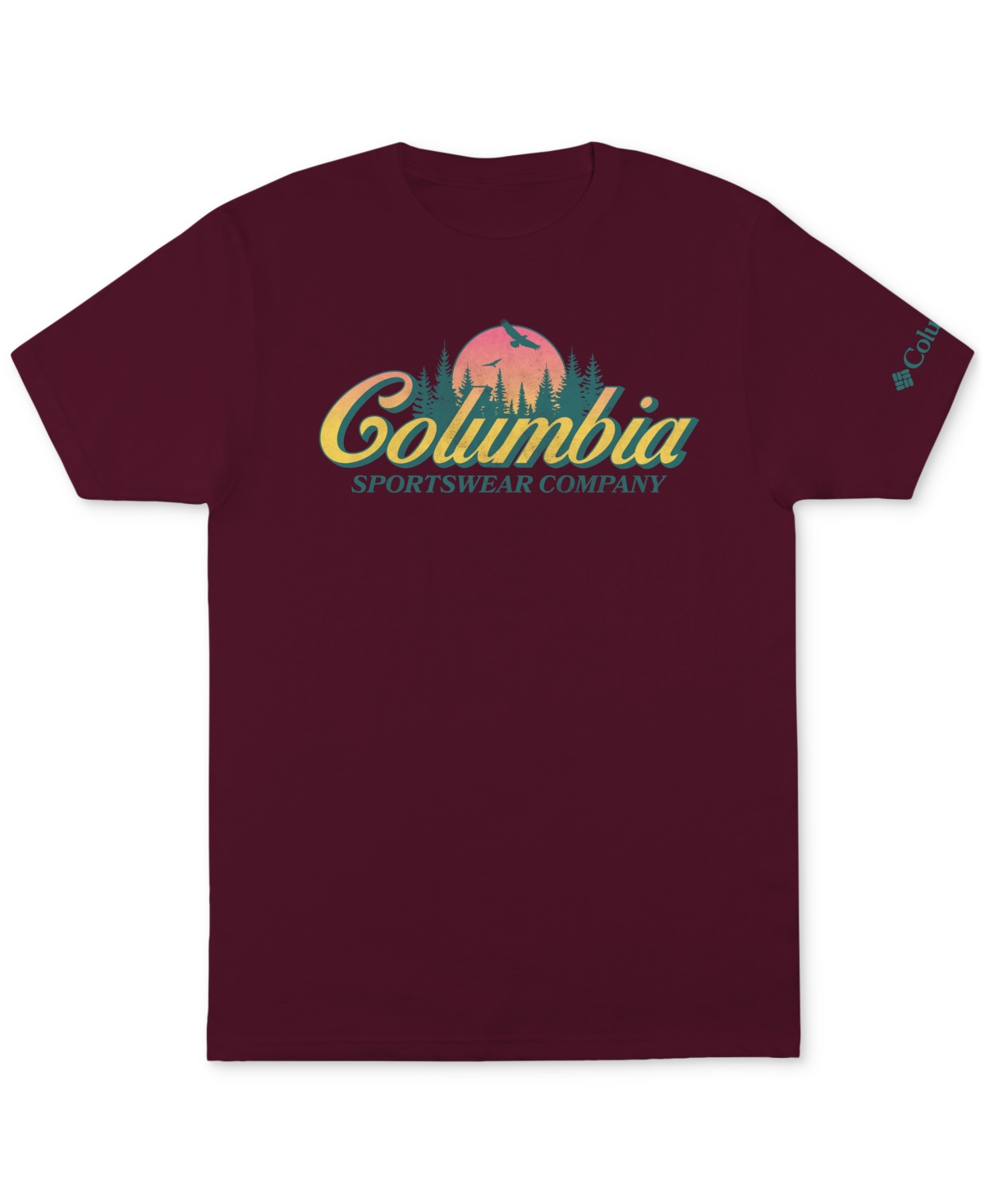 Shop Columbia Men's Weekend Logo Graphic T-shirt In Rich Wine