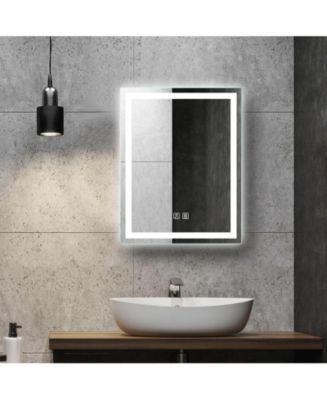 HOMLUX 24 in. W x 30 in. H Rectangular Frameless LED Light with 3-Color ...