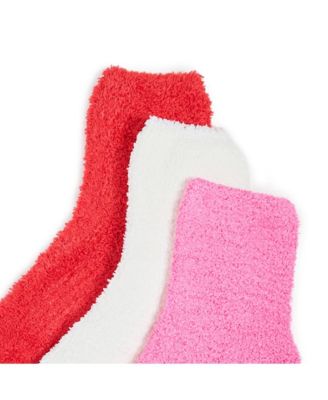 Women's Three Pack Plush Cozy Ankle Socks