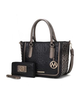 MKF Women's Faux Crocodile Satchel Bag - Crossbody Shoulder Messenger Bag With Gold-Tone Embellishments - View #8