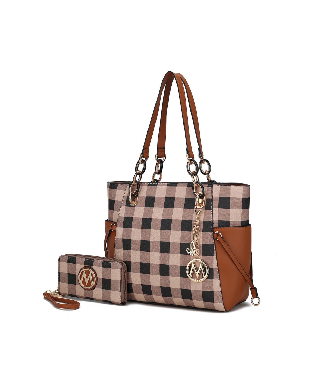 Mkf Collection Yale Tote Bag with Wallet by Mia K. - Cognac Brown 1