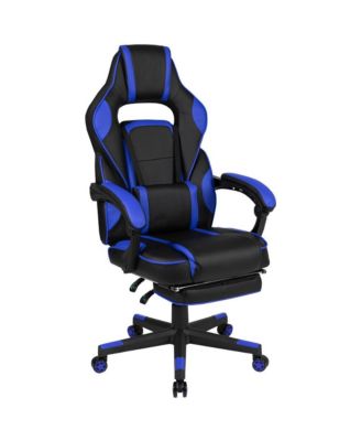 Ergonomic Gaming Chair -Recline Back/Arms, Footrest, Massaging Lumbar - Black/blue