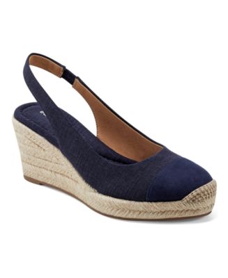 Navy sling back wedges best sale