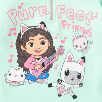 Toddler Girls Dreamworks Gabbys Dollhouse Kitty Fairy Cakey Cat Gabby Fleece Half Zip Hoodie