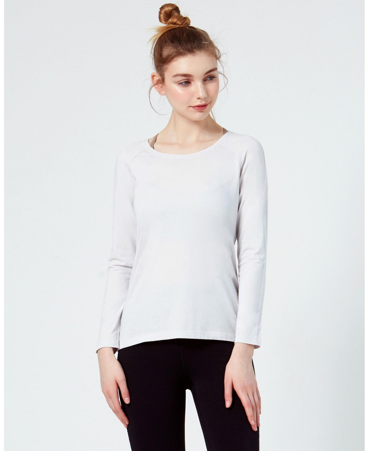 Rebody Essentials Scooped Long Sleeve Top For Women - Stone mauve