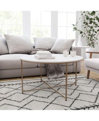 Fairdale Coffee Table With Round Cross Brace Frame