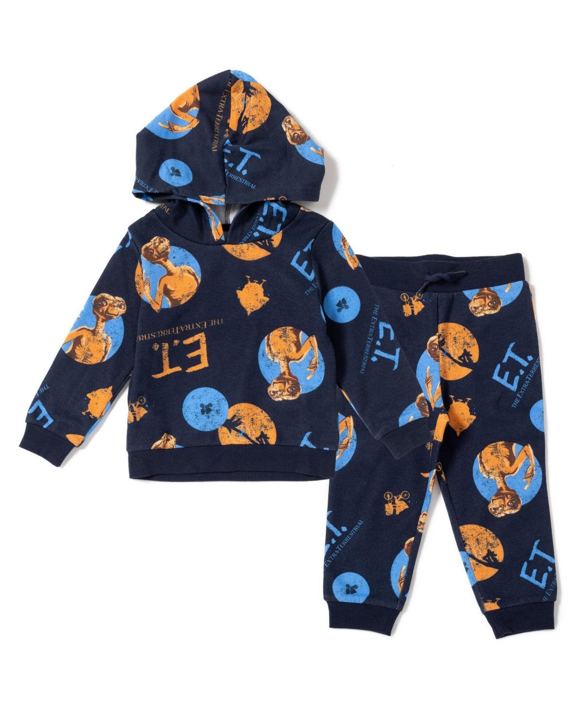 E.t. the Extra-Terrestrial Toddler Boys Et Toddler/child French Terry Pullover Hoodie and Pants Outfit Set Blue