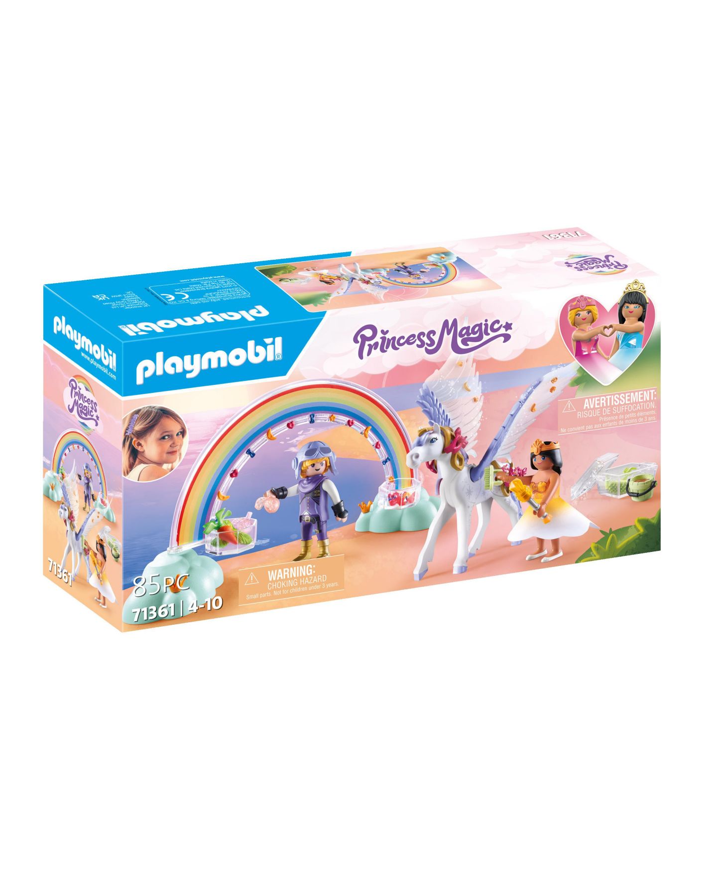 Детские фигурки PLAYMOBIL Pegasus with Rainbow in the Clouds 4-Piece Playset, Ages 4+ — фото 2