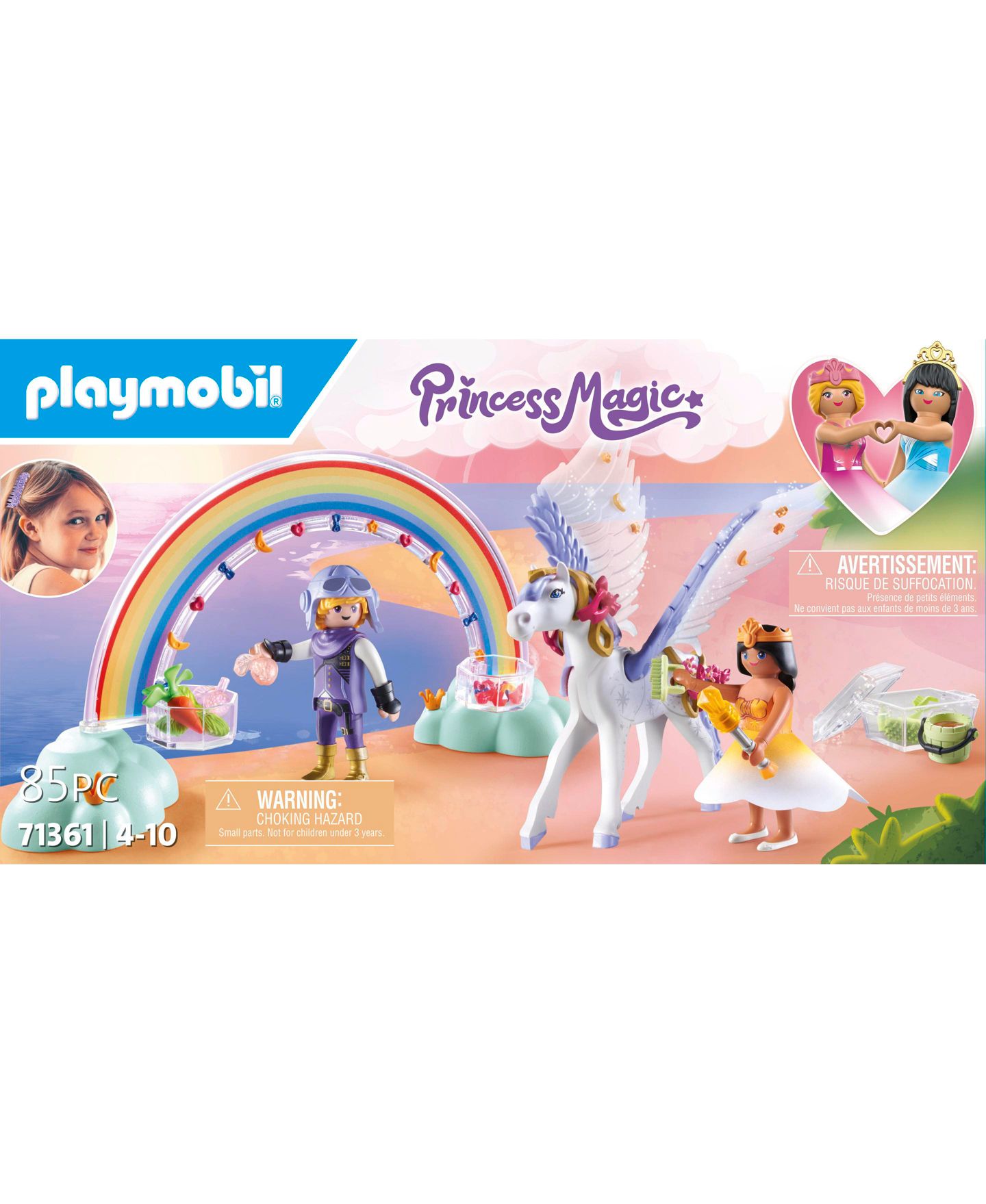 Детские фигурки PLAYMOBIL Pegasus with Rainbow in the Clouds 4-Piece Playset, Ages 4+ — фото 3