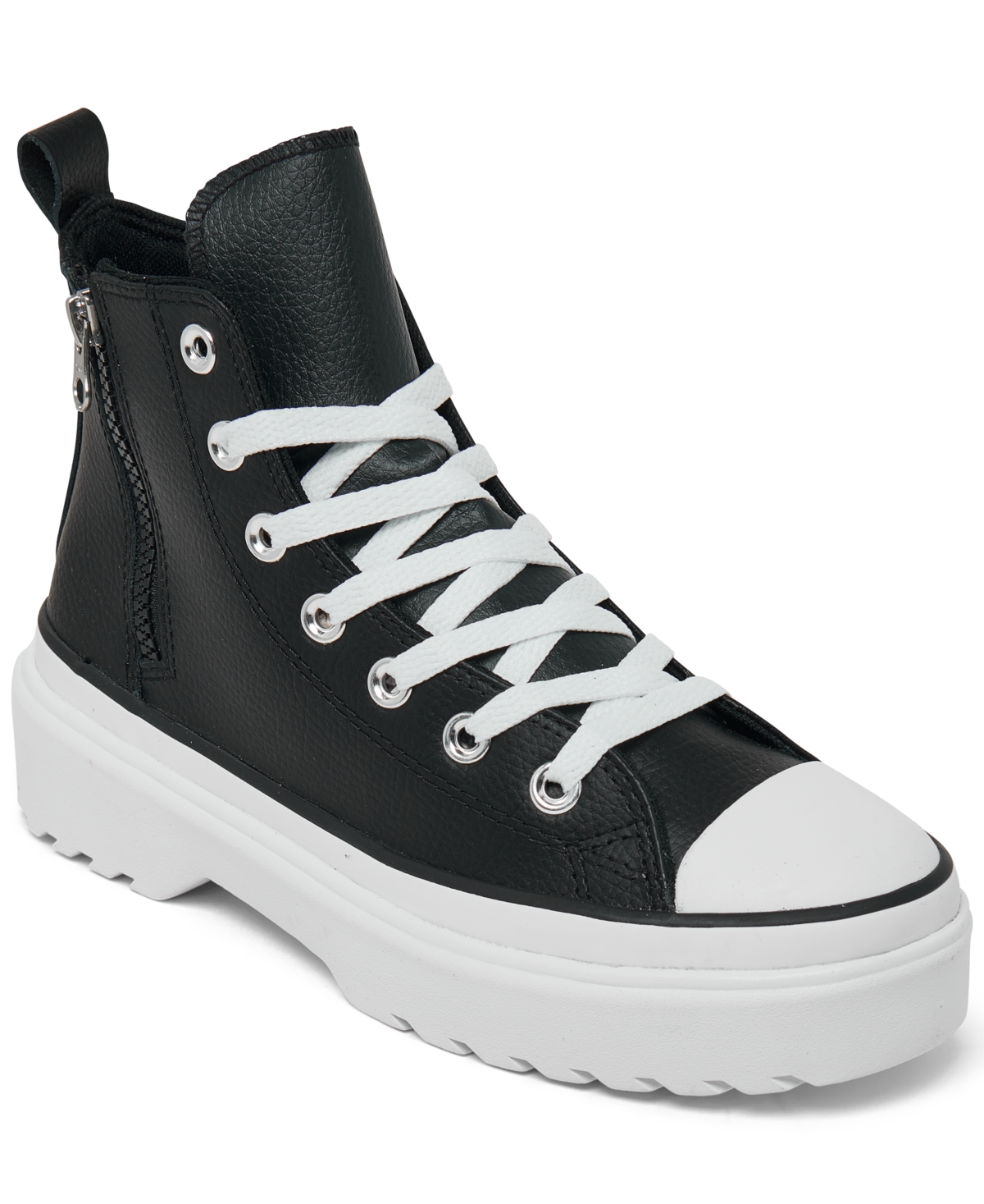Converse Kids' Girls  Chuck Taylor All Star Hi Lugged Lift In Black/white/white