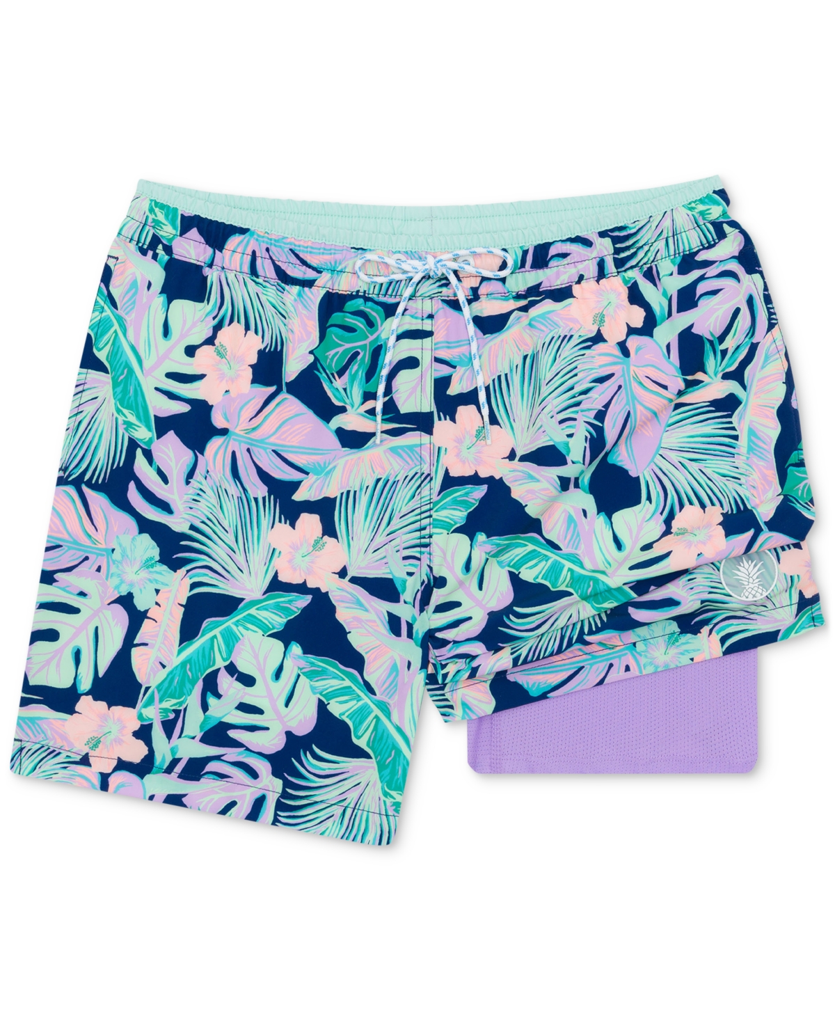 Shop Chubbies Men's The Night Faunas Quick-dry 5-1/2" Swim Trunks With Boxer Brief Liner In Navy