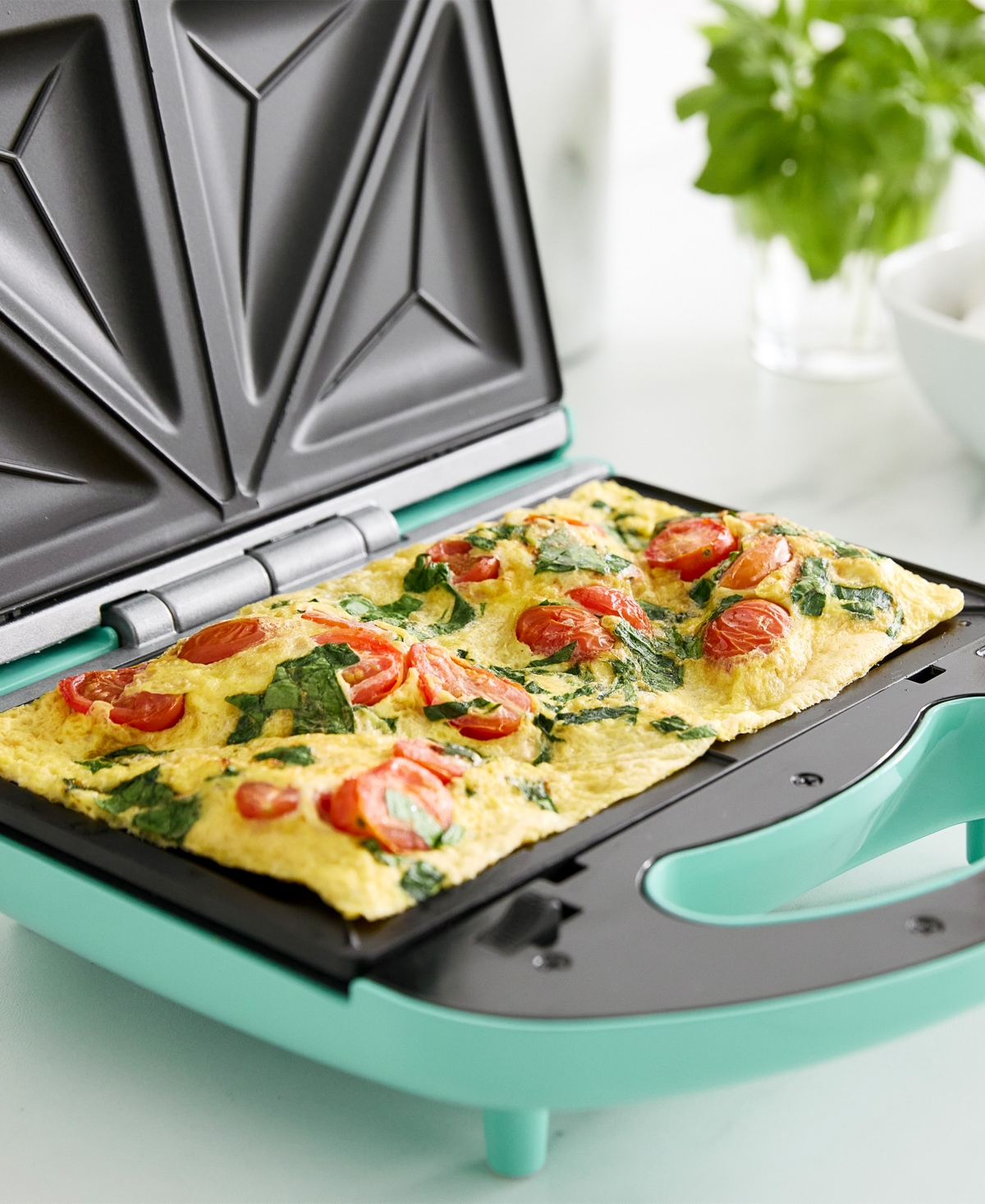 Shop Greenlife -electric Xl Waffle Sandwich Maker In Turquoise