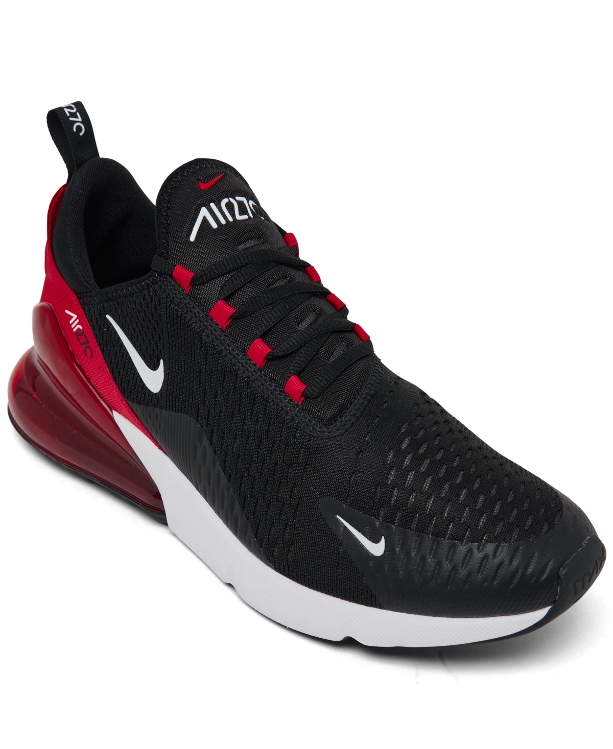 Shop Nike Men's Air Max 270 Casual Sneakers From Finish Line In Black,uni Red,white