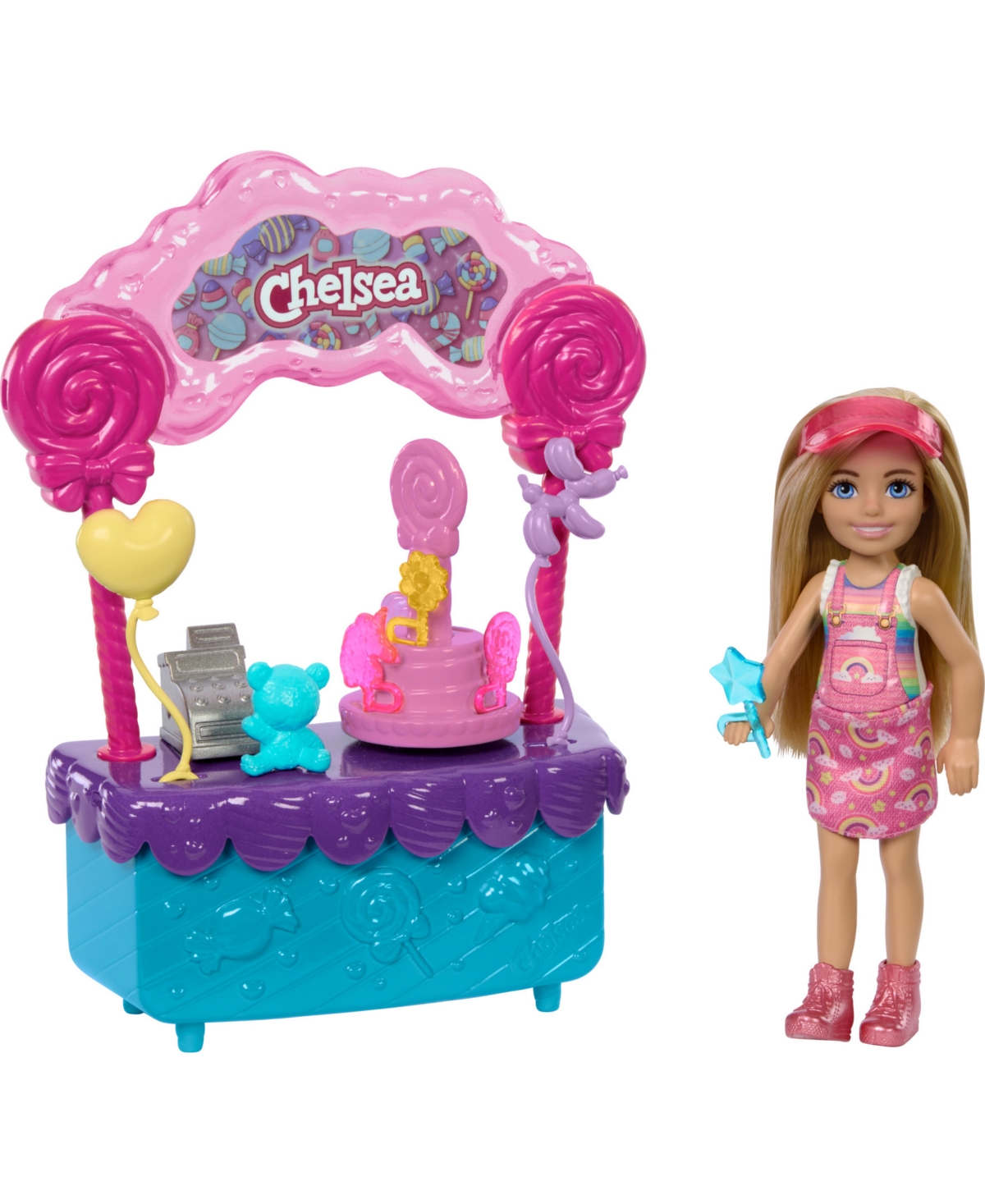 Barbie Kids' Chelsea Doll And Lollipop Stand, 10-piece Toy Play Set With Accessories In Multi