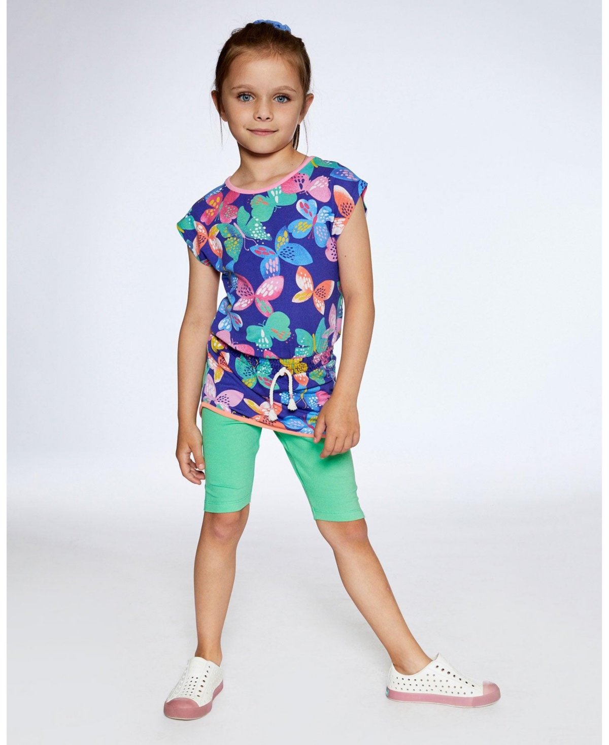 Girl Organic Cotton Biker Short- Toddler Child - Spring green