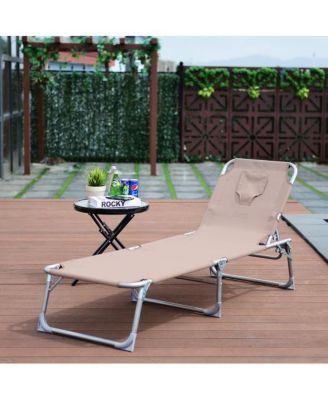 Patio Deck Adjustable Chaise Lounge Recliner Chair