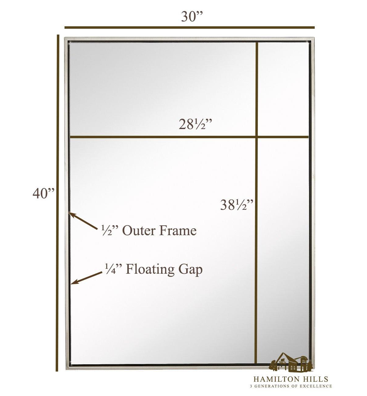 Wall Mounted Mirror for Bathroom Floating Frame Vanity