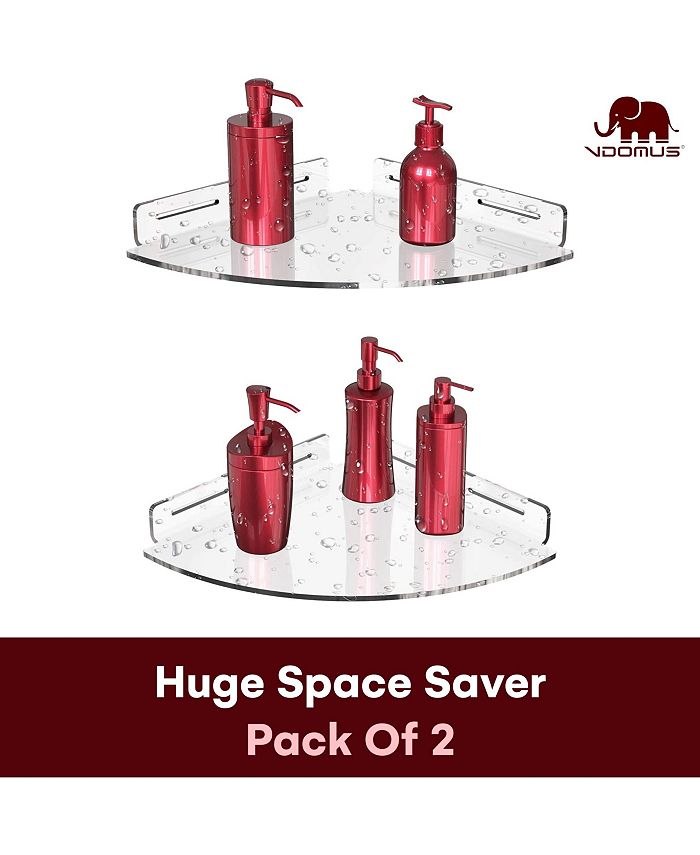 Vdomus Bathroom Floating Shower Corner Shelf for Tile Walls and Storage