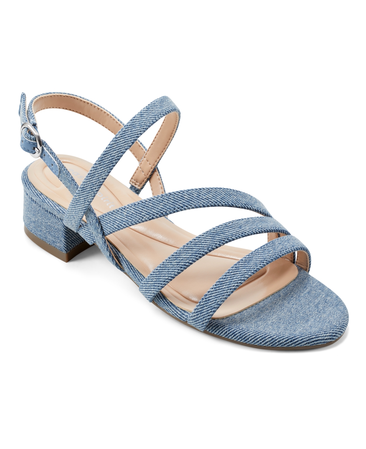 Shop Easy Spirit Women's Gretel Open Toe Strappy Dress Sandals In Blue Denim - Textile