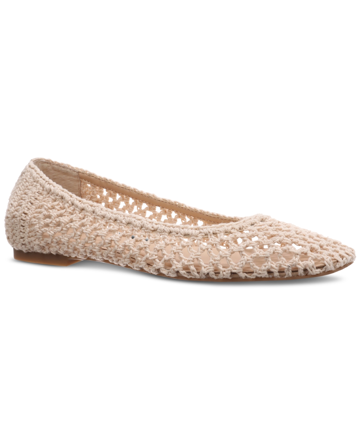 Shop On 34th Women's Naomie Ballet Flats, Created For Macy's In Natural Crochet
