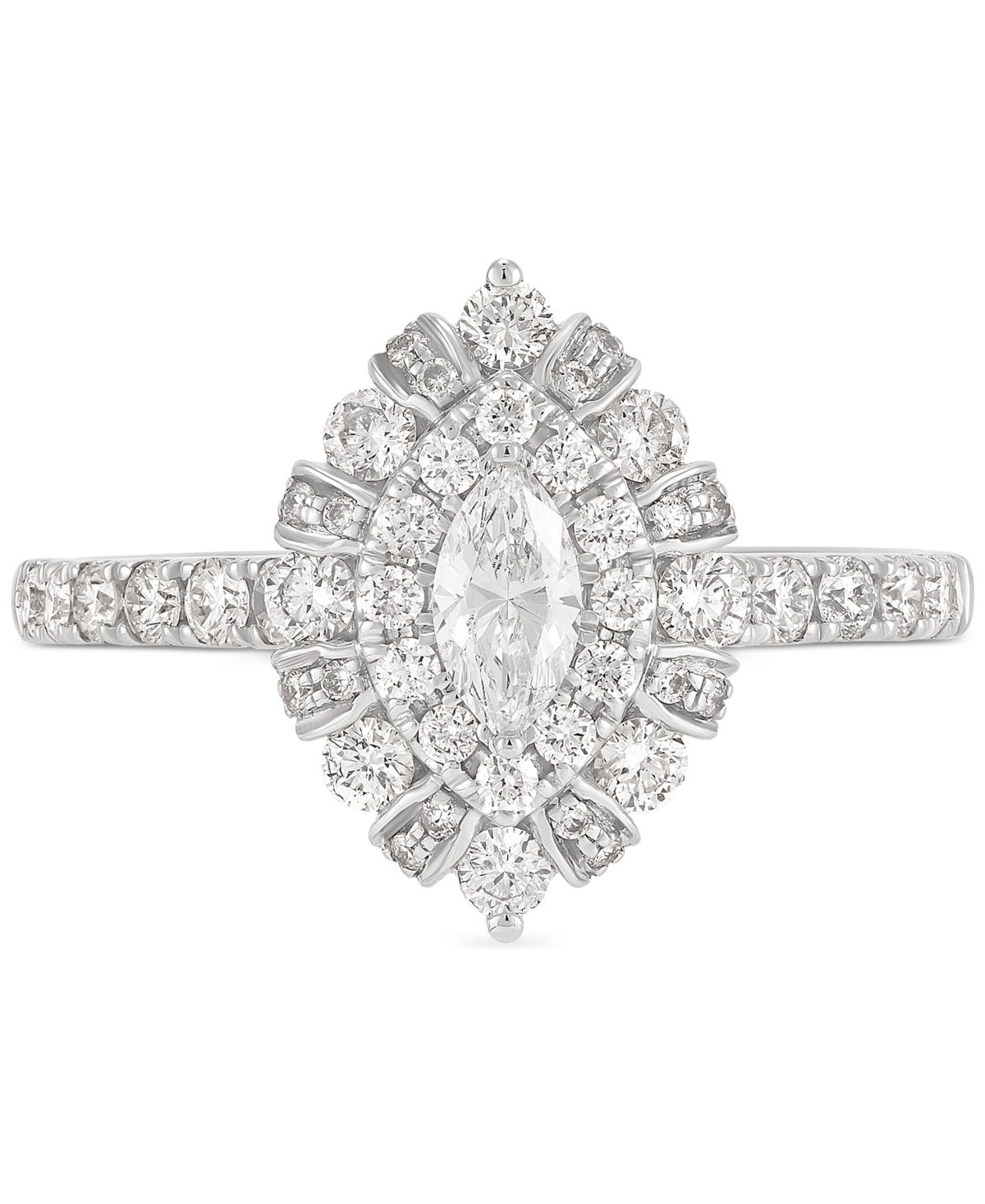 Diamond Marquise Halo Engagement Ring (1 ct. t.w.) in 14k- White Gold