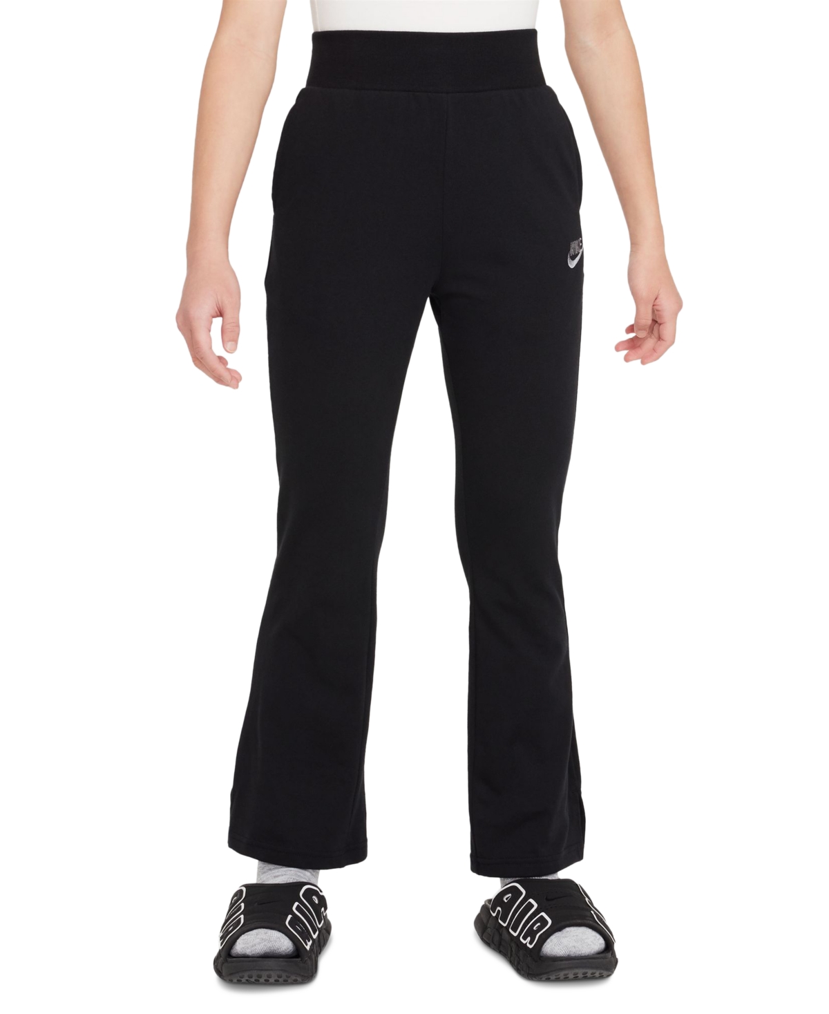 Shop Nike Big Girls Sportswear Slim-fit Flared Pants In Black,fltp