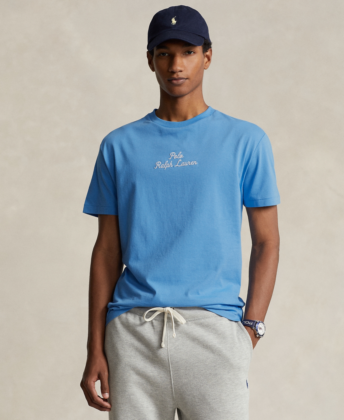 Shop Polo Ralph Lauren Men's Classic-fit Logo Jersey T-shirt In Riviera Blue