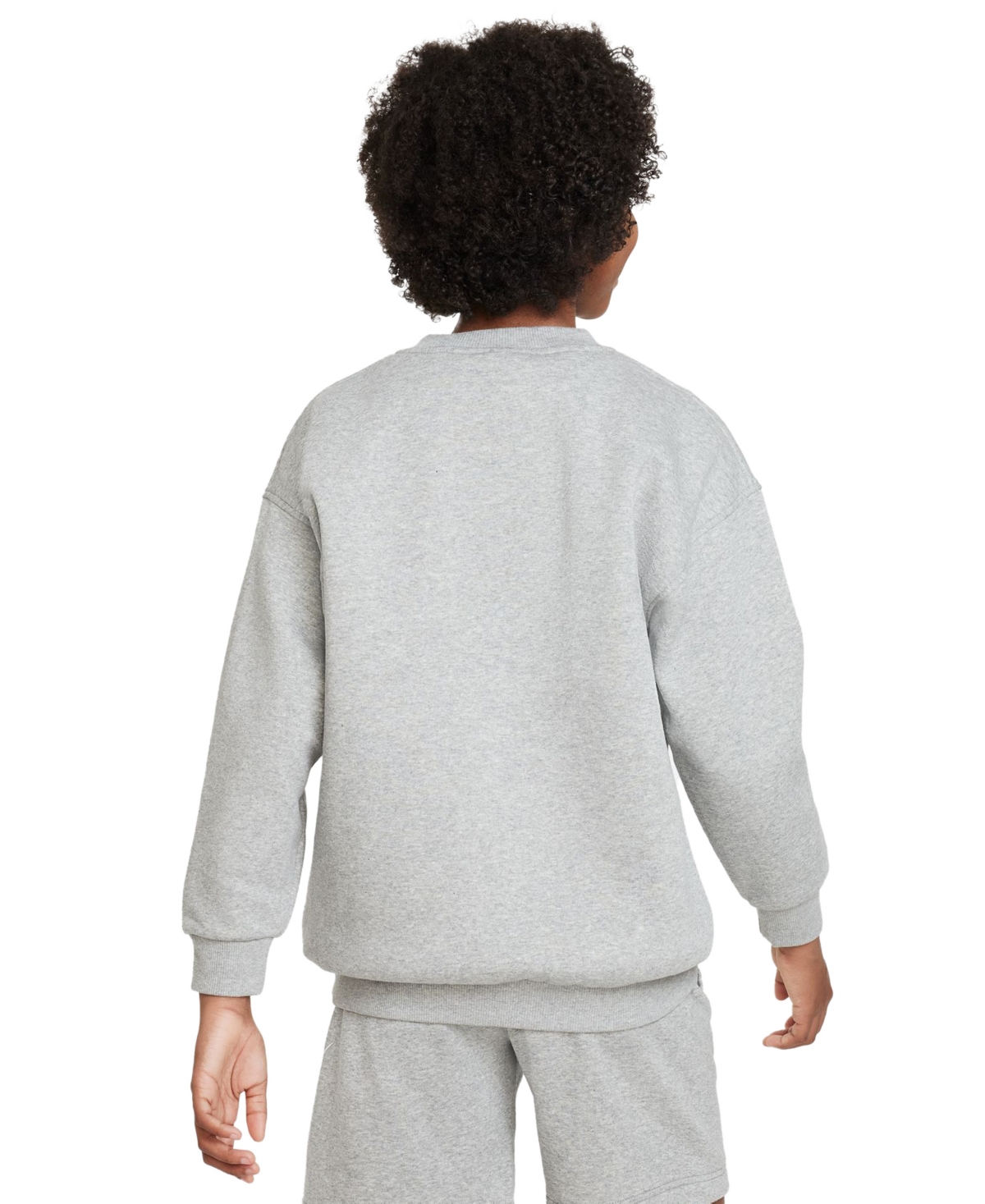 Nike Big Girls Sportswear Club Fleece Oversized-Fit Sweatshirt -whi