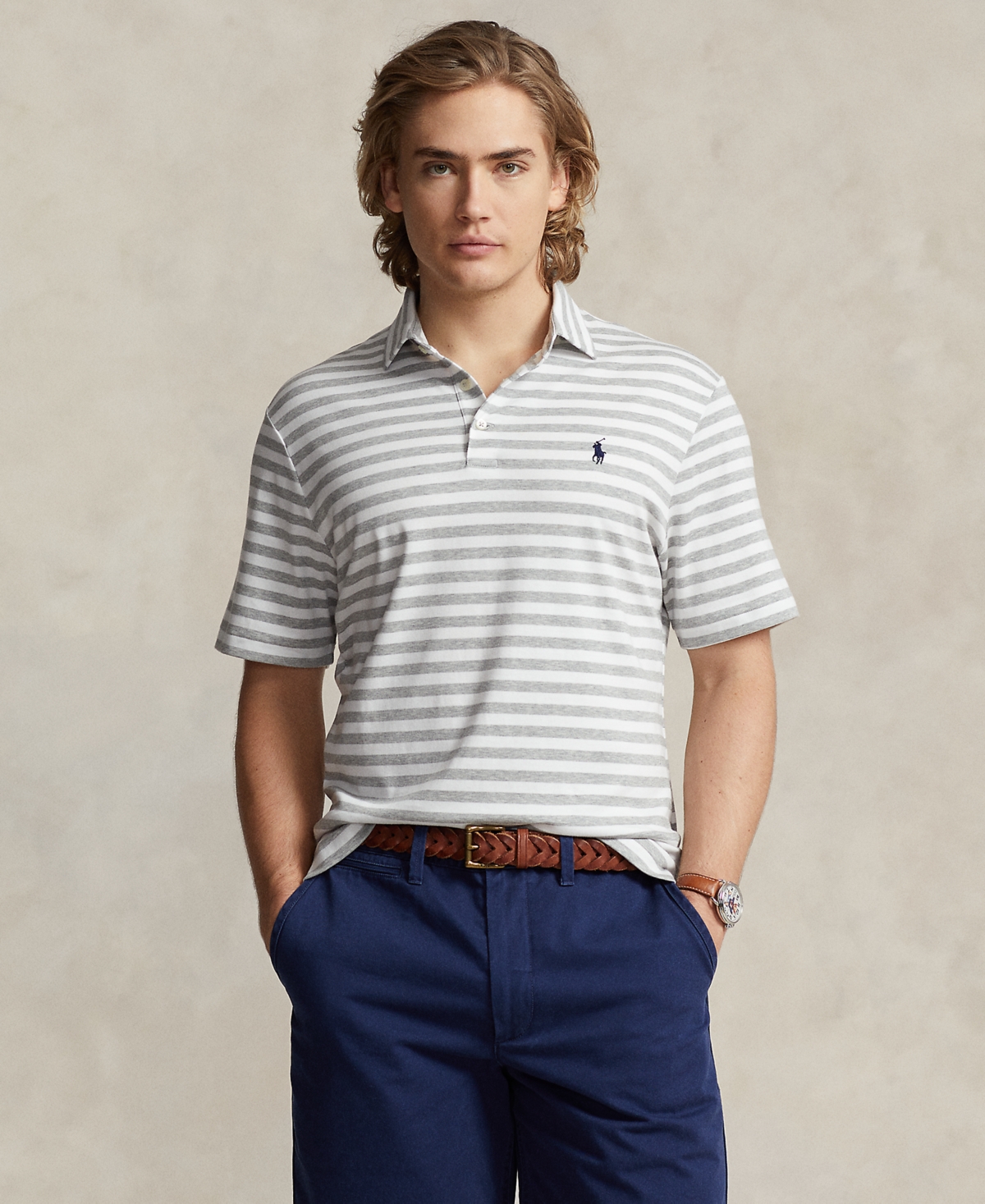 Polo Ralph Lauren Men's Classic-Fit Soft Cotton Polo Shirt -white