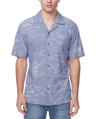 Buffalo David Bitton Men's Short Sleeve Button-Down Shirt | Lightweight Patterned Viscose | Regular Fit