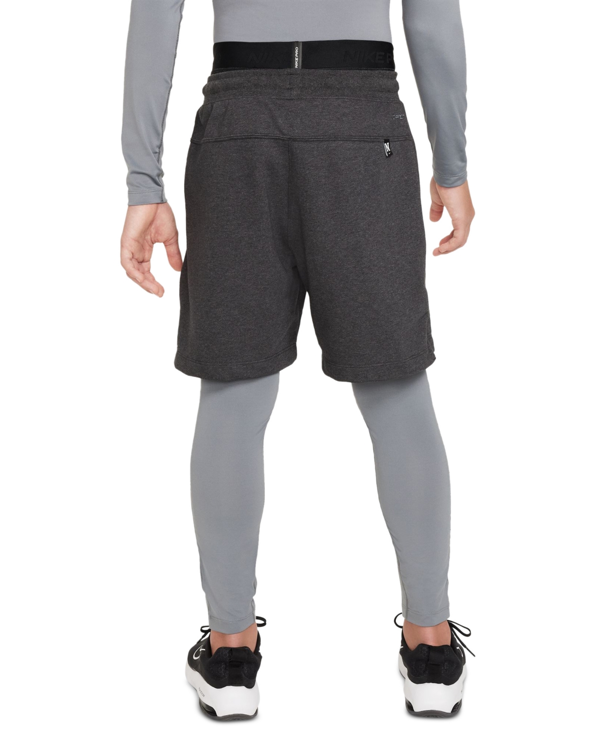 Nike Big Boys Pro Dri-fit Stretch Performance Leggings -smoke Grey/black