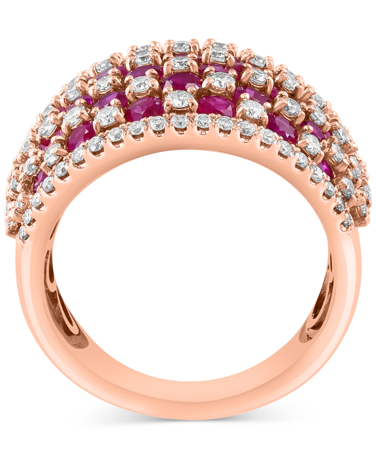 Effy Collection Effy Emerald (3-3/4 Ct. T.w.) & Diamond (1-1/5 Ct. T.w.) Statement Ring In 14k Gold In Brown