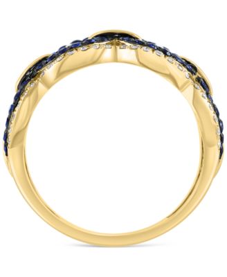 EFFY&reg; Sapphire (3/8 ct. t.w.) & Diamond (1/4 ct. t.w.) Openwork Statement Ring in 14k Gold