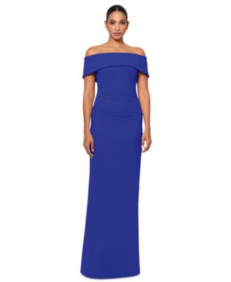 XSCAPE - Women's Off-The-Shoulder Ruched-Back Dress