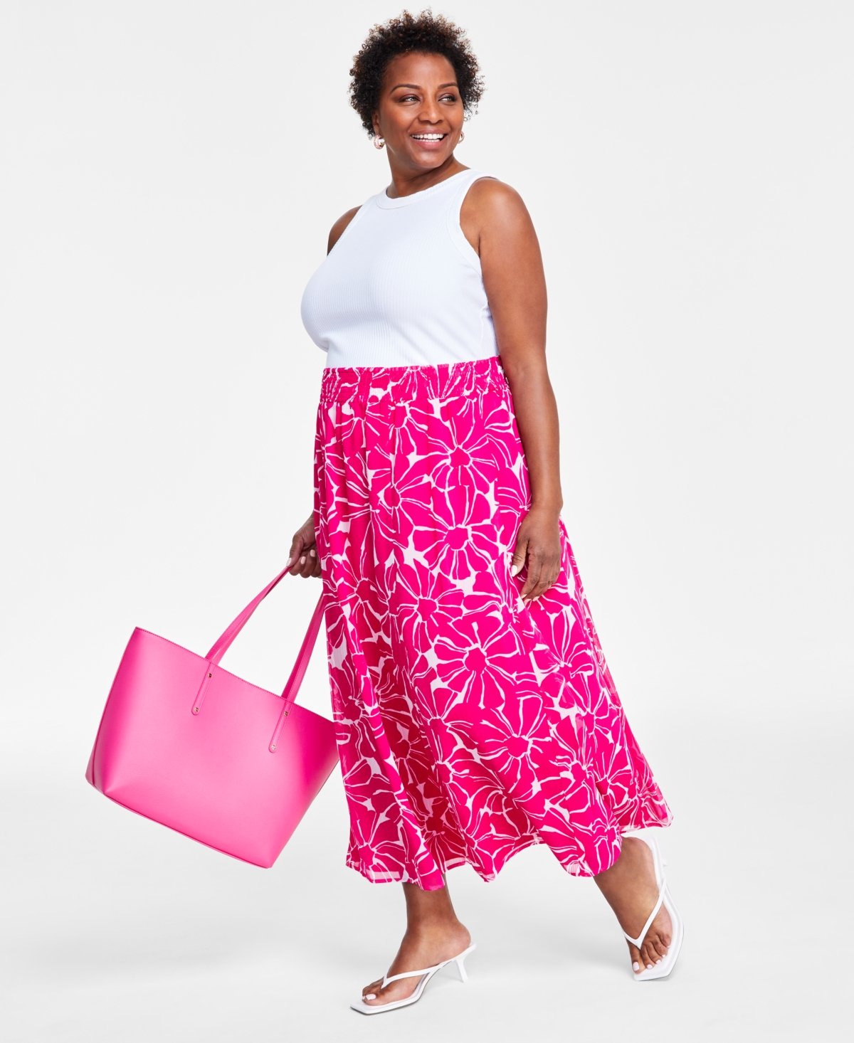 Plus Size Chiffon Maxi Skirt, Created for Macy's - Tala Bloom