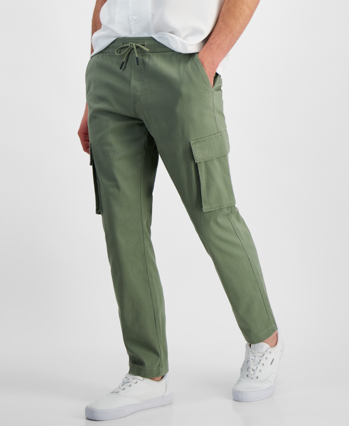 Shop And Now This Men's Regular-fit Twill Drawstring Cargo Pants, Created For Macy's In Green