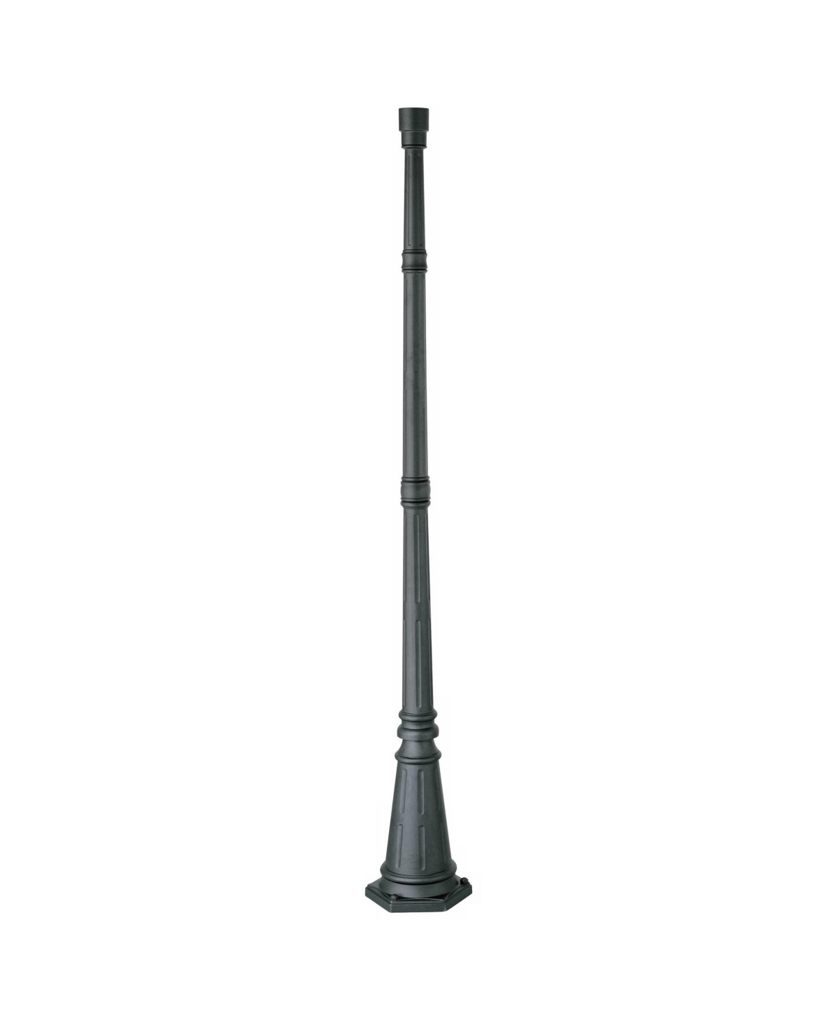 Hepworth Traditional Outdoor Light Post and Cap Base Black Iron Aluminum Pole 76 3/4" Accessory for Exterior House Porch Patio Garage Yard Garden Driv