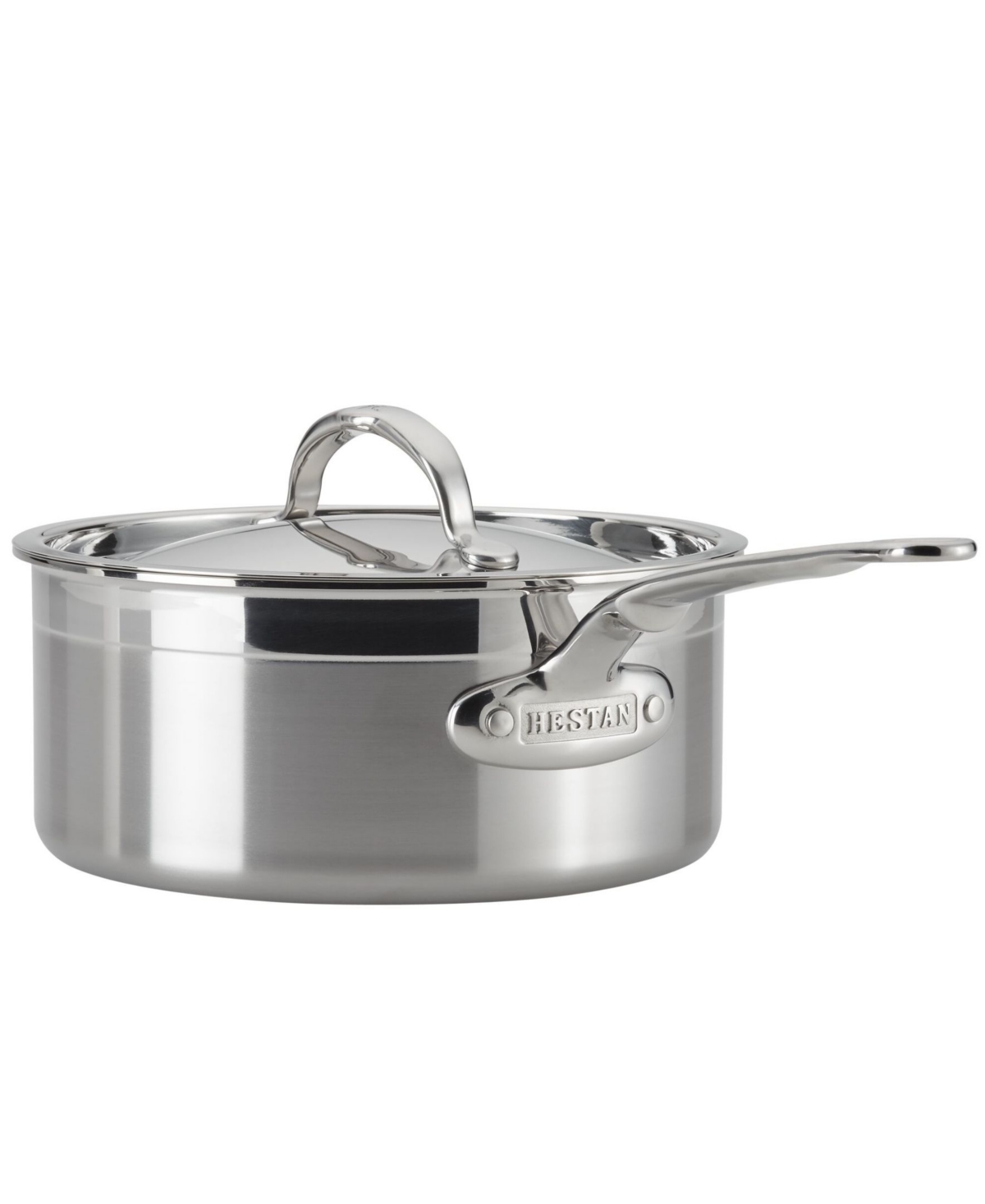 Shop Hestan Probond Clad Stainless Steel 3-quart Covered Saucepan In Silver