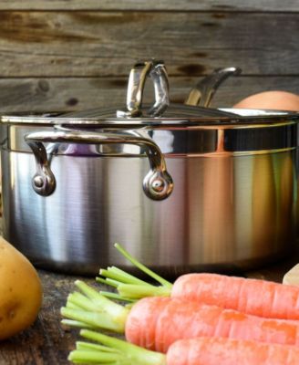 ProBond&reg; Clad Stainless Steel 4-Quart Covered Saucepan with Helper Handle